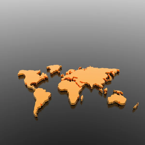Modello della mappa geografica del mondo — Foto Stock