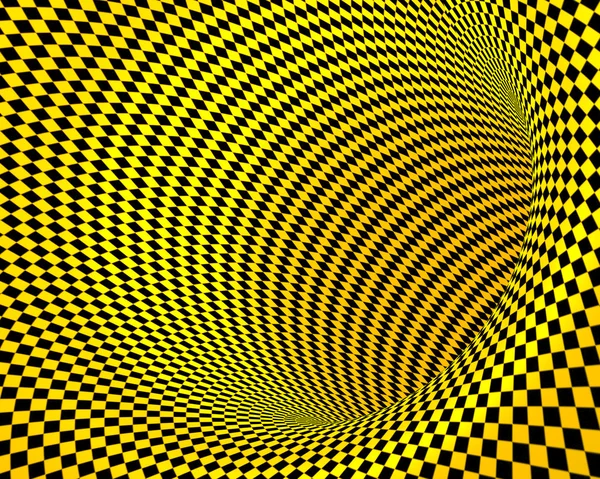 Abstract yellow black creative techno tunnel