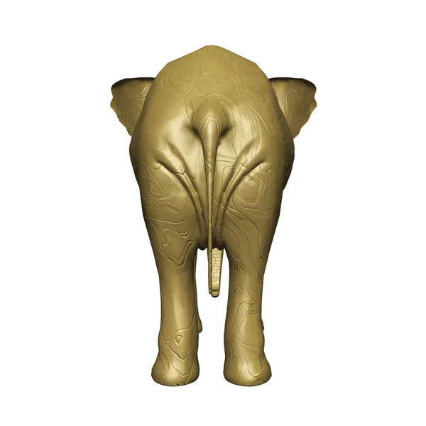 3d elefante isolado no fundo branco — Fotografia de Stock