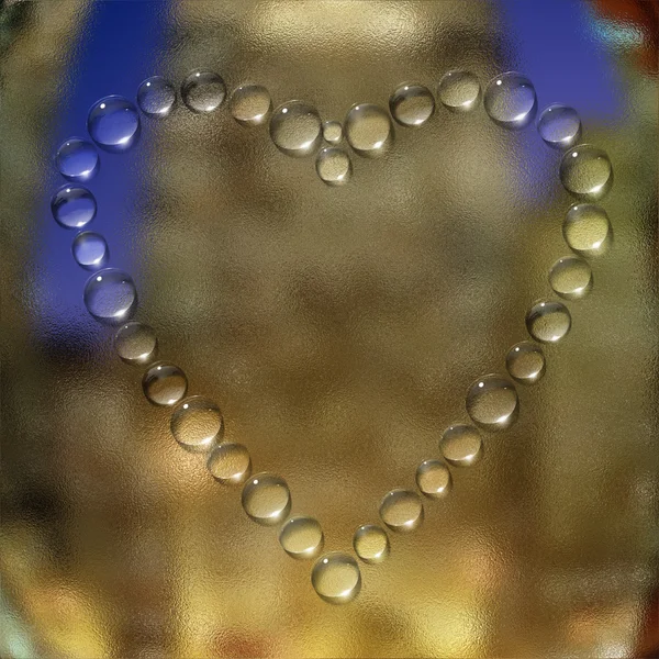 Abstracto corazón agua gotas fondo — Foto de Stock