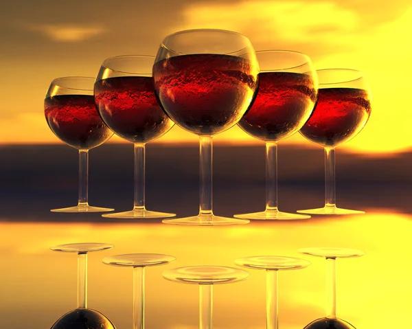 Weinglas in 3D — Stockfoto