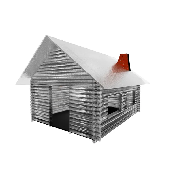 3D-Hausmodell isoliert auf einem weißen — Stockfoto