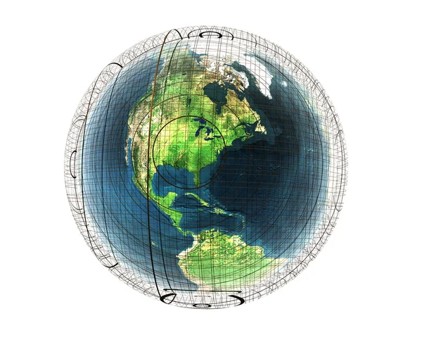 Terra di sicurezza 3D Nord America — Foto Stock