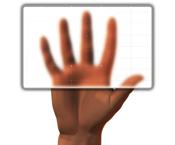 Scanned hand before get access — Stock Photo, Image