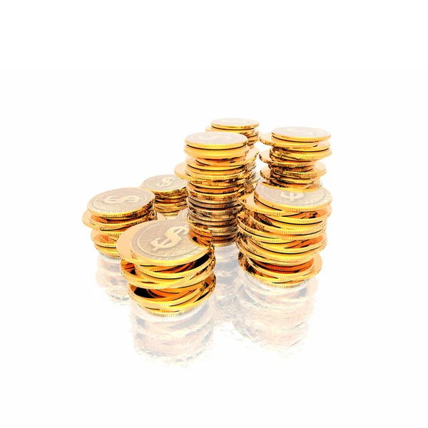 Monedas aisladas sobre un blanco — Foto de Stock