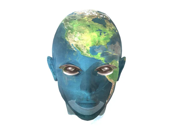 Earth 3d alien girl — Stock Photo, Image