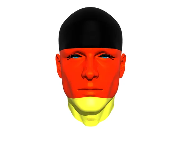 3D człowiek flaga głowa teksturowanej — Zdjęcie stockowe