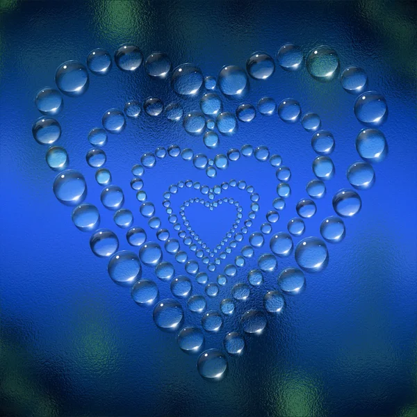 Абстрактные капли воды сердца фон — стоковое фото