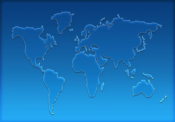 Sylwetka mapy świata — Zdjęcie stockowe
