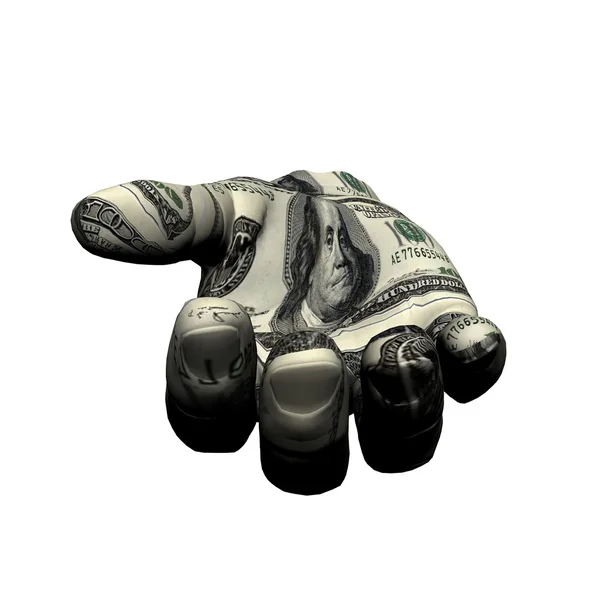 Mão conosco textura dólar — Fotografia de Stock