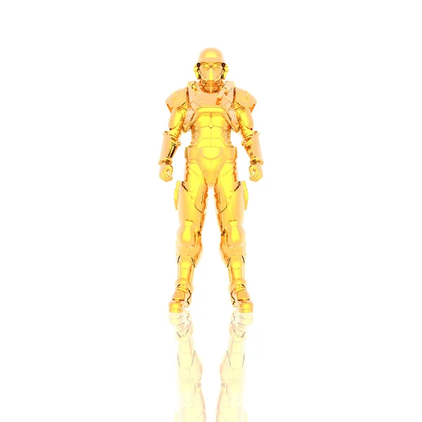 3D-Soldat in einer Gasmaske isoliert auf einem weißen — Stockfoto