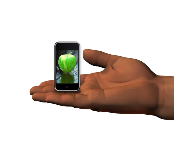 3d el üstünde hareket eden telefon — Stok fotoğraf