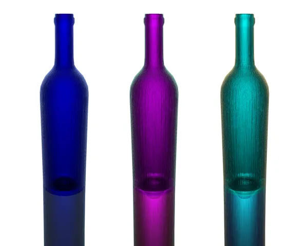Kolorowe butelki wina — Zdjęcie stockowe