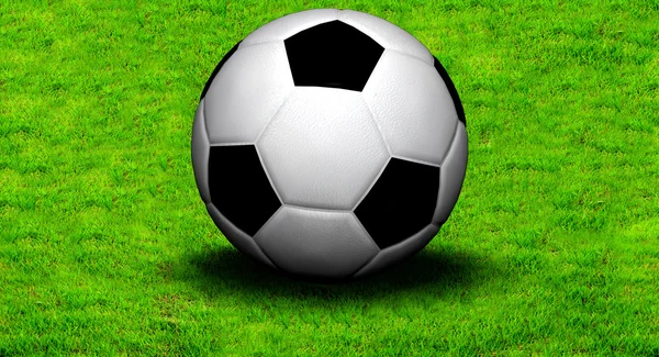 Футбольний м'яч на траві — стокове фото