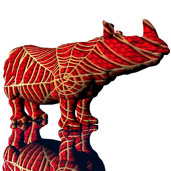 3D model rino s modifyed kůží — Stock fotografie