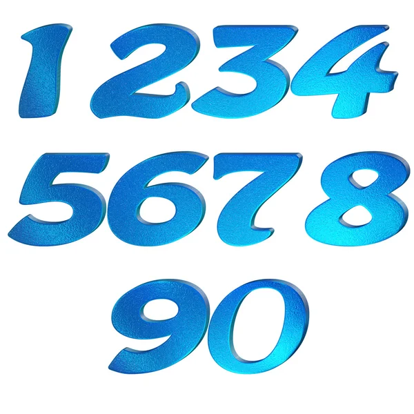 Conjunto de dígitos metálicos 3d — Foto de Stock