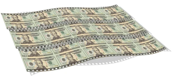 Filme conosco notas de dólar — Fotografia de Stock
