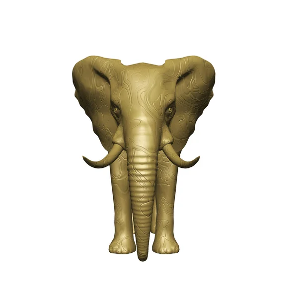 3D ελέφαντα που απομονώνονται σε λευκό φόντο — Φωτογραφία Αρχείου