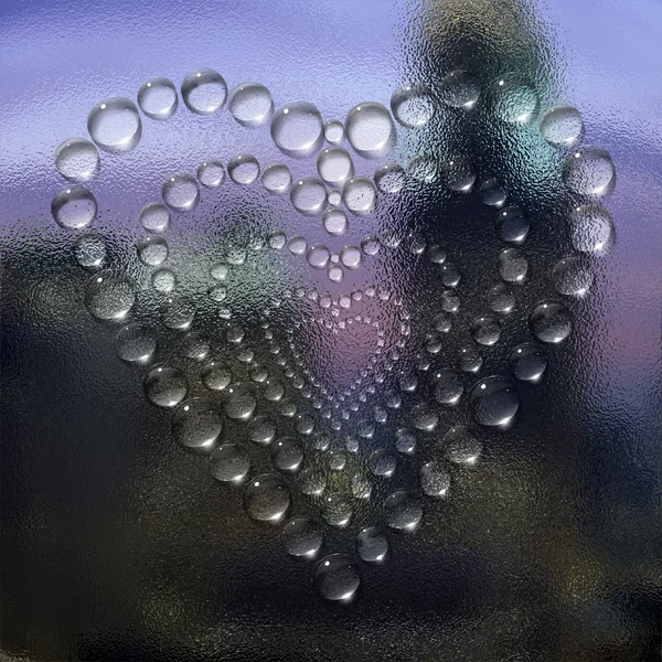 Abstracto corazón agua gotas fondo — Foto de Stock