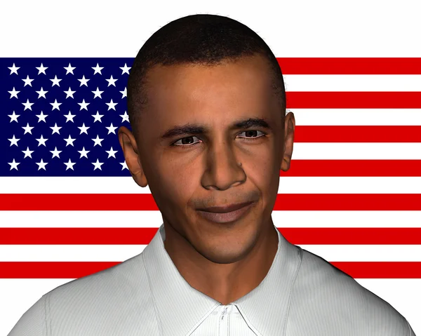 Barack obama 3d model beyaz izole — Stok fotoğraf