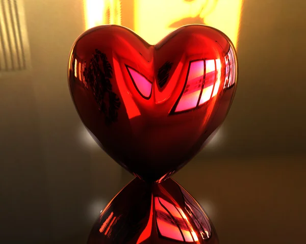 Rote Liebe 3d Herz — Stockfoto