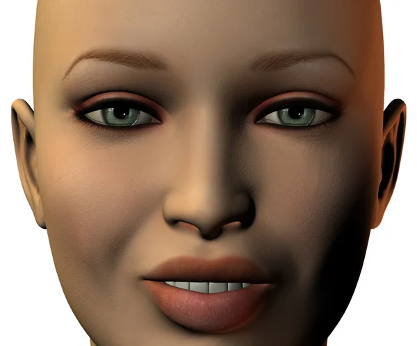 Girl face in 3D with emotion — Stock Photo, Image