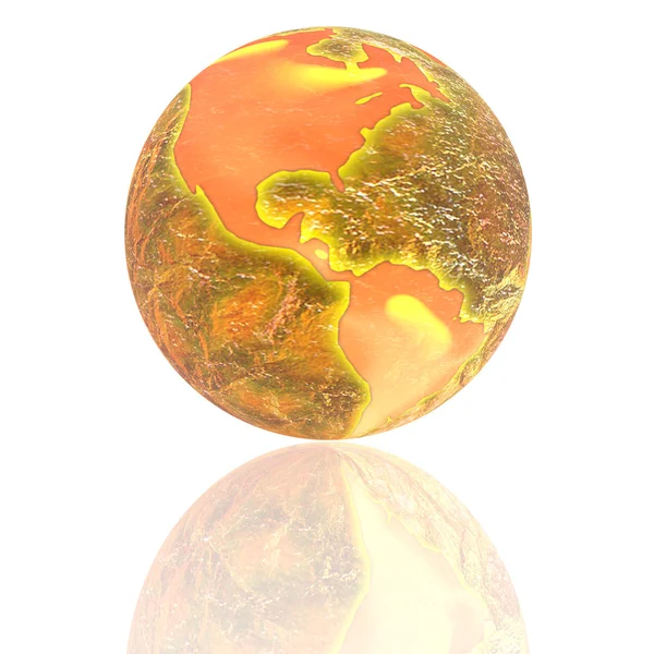 3D-aarde met kleur textuur — Stockfoto