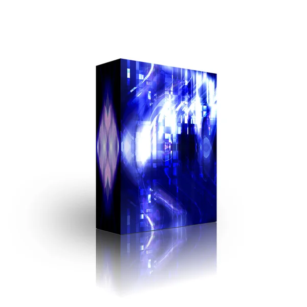 Blaue abstrakte Box-Vorlage — Stockfoto
