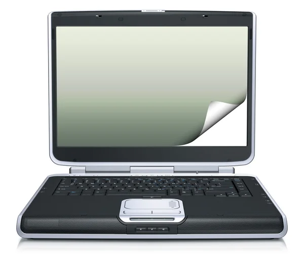 Modelo 3d de la computadora portátil con pantalla de rizado creativo —  Fotos de Stock