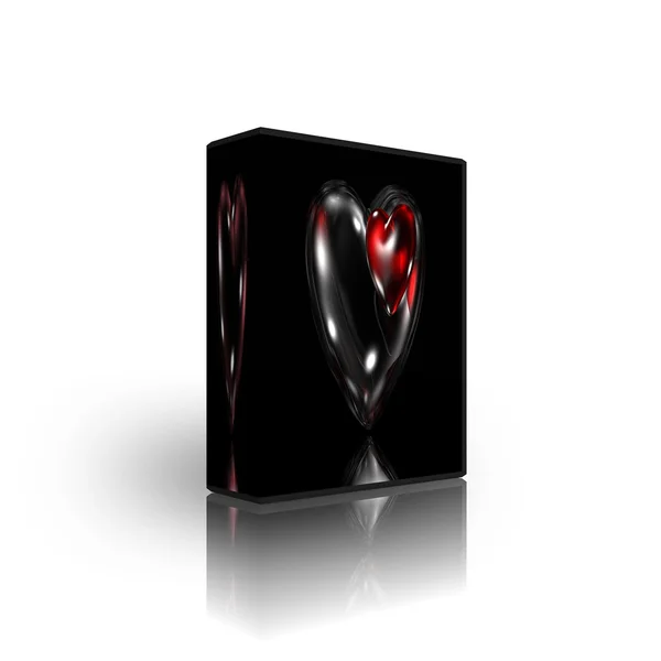 Modello scatola doppio cuore — Foto Stock