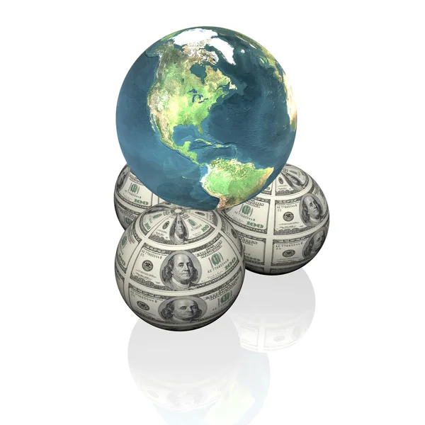 stock image Orbs with 100 us dollar notes