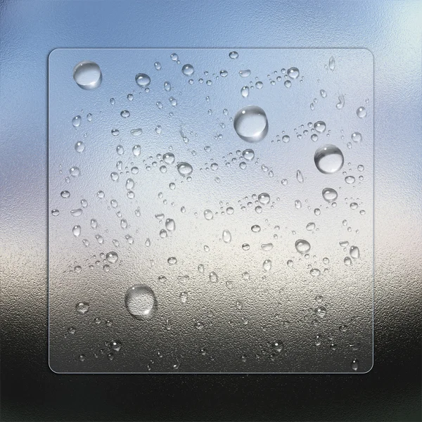Капли воды со стеклом — стоковое фото