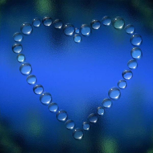 Абстрактные капли воды сердца фон — стоковое фото