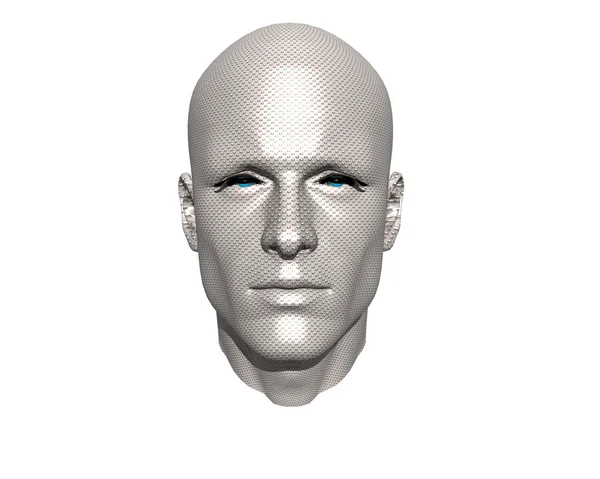 Homens 3D rosto com textura — Fotografia de Stock