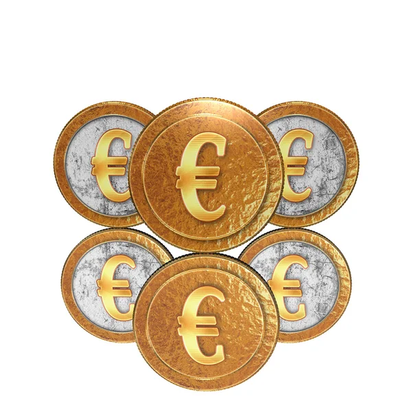 Moneda dorada con reflectoin en el espejo — Foto de Stock
