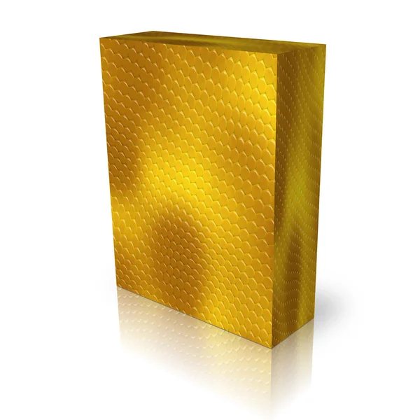 Plantilla caja de piel de serpiente dorada en blanco — Foto de Stock
