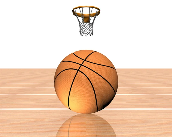 3D μπάσκετ, απομονώνονται σε ένα λευκό — Φωτογραφία Αρχείου