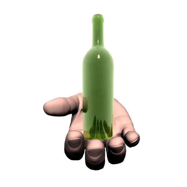 Mão com garrafa — Fotografia de Stock