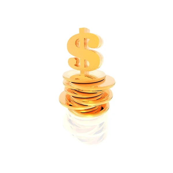Gouden munten geïsoleerd op een witte — Stockfoto