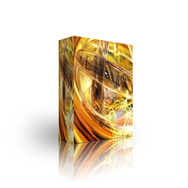 Golden tubes abstract box template