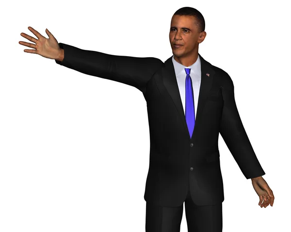 美国总统巴拉克奥巴马 3d 模型上白色隔离 — 图库照片