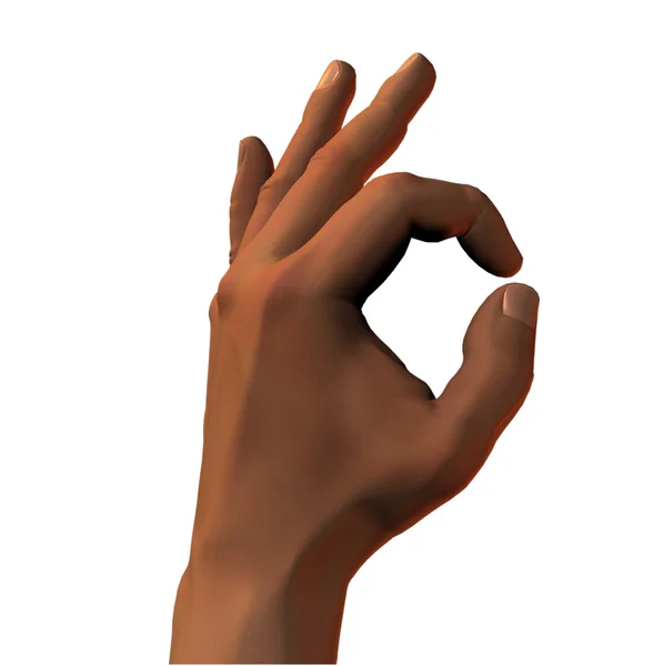 3D hand ok tecken — Stockfoto