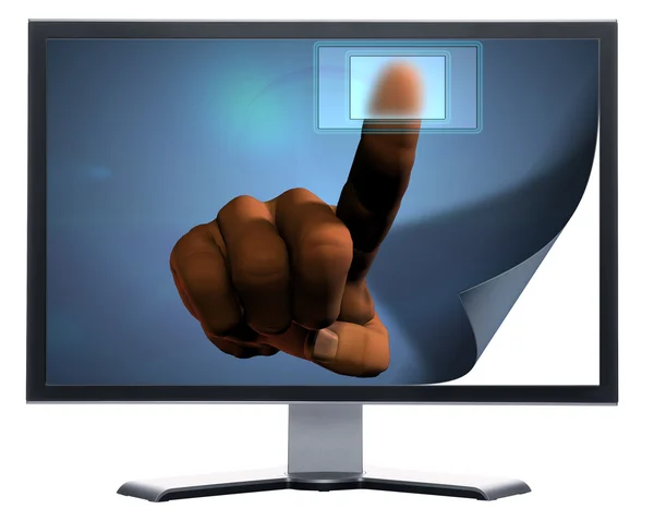 Monitor con schermo metallico — Foto Stock