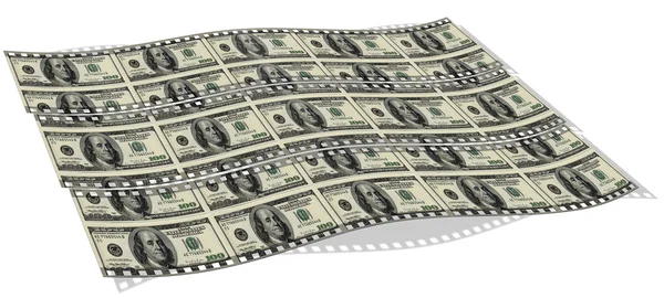 Film with us dollar notes — Stock Photo, Image