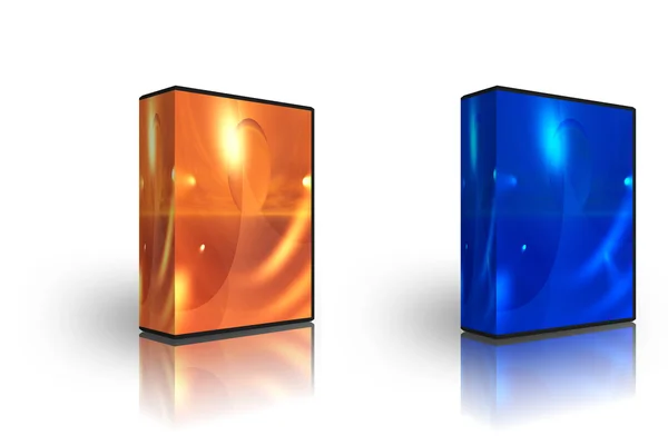Blaue und Sonne abstrakte Box-Vorlage — Stockfoto