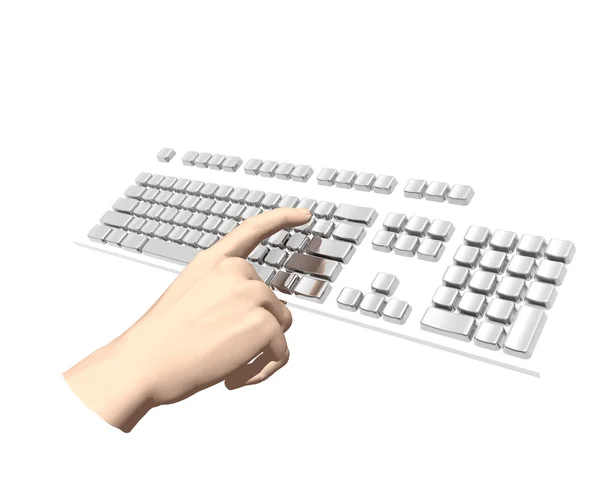 Кнопка нажатия пальца на клавиатуре — стоковое фото
