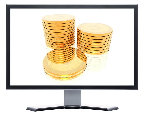 Monitor met metalen scherm — Stockfoto