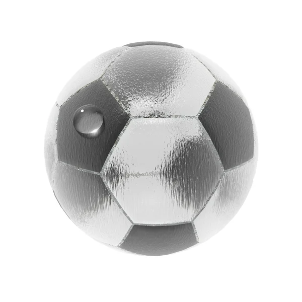 Футбольный мяч с каплей воды — стоковое фото
