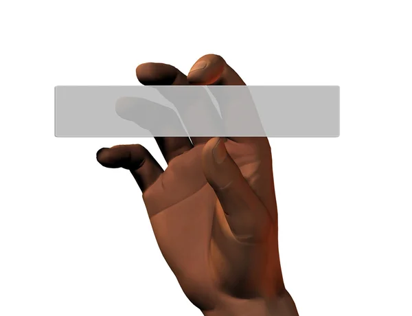 Рука со стеклянной наклейкой — стоковое фото