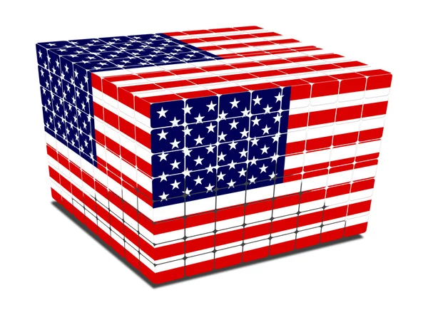 Cube with gaps us flag textured — Stock Photo, Image